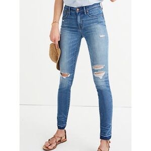 Madewell 9” High Rise Skinny Distressed Jeans Size‎ 29